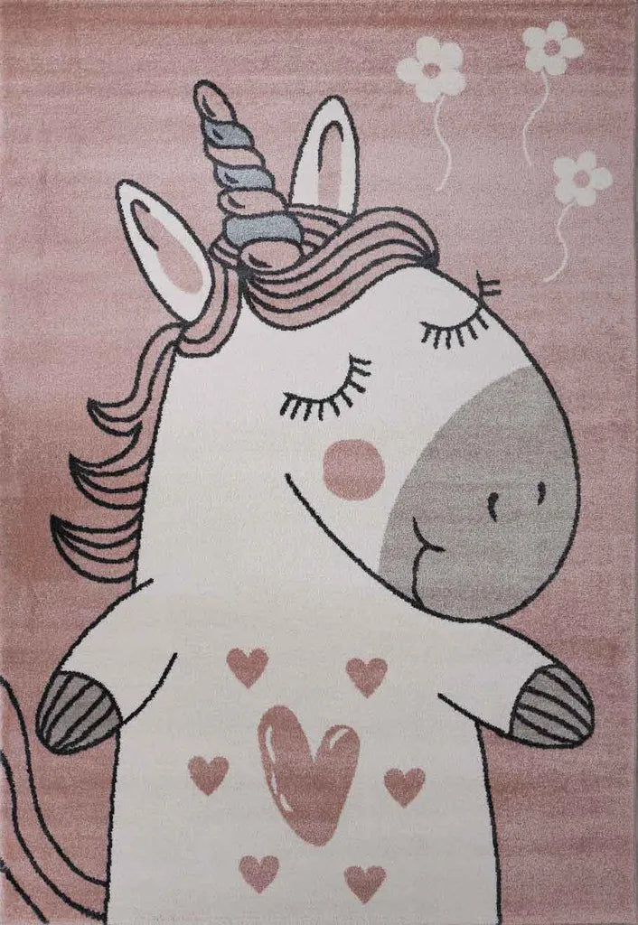  Kinderteppich Pony Einhorn Teppich Flauschig Für Kinderzimmer Spielzimmer, Maße:120x170 Cm