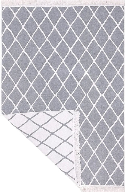  Teppich Läufer Wendbar Für Schlafzimmer, Küche, Kinderzimmer, Wohnzimmer / Beidseitg, Farbe:G2024, Maße:80x150 Cm