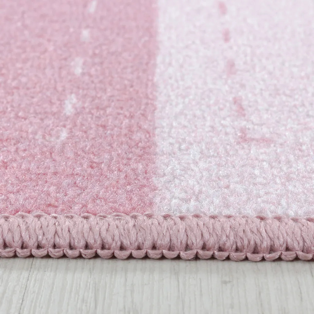  Kinderteppich,Krone,Zauberstab,Prinzessin,Kettelteppich,mädchen,Farbe:Pink, Farbe:PINK, Grösse:120 Cm X 170 Cm