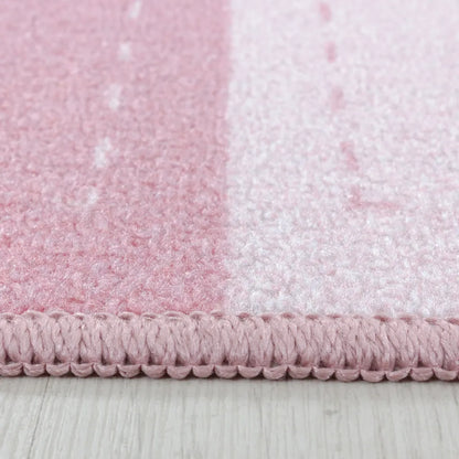  Kinderteppich,Krone,Zauberstab,Prinzessin,Kettelteppich,mädchen,Farbe:Pink, Farbe:PINK, Grösse:120 Cm X 170 Cm