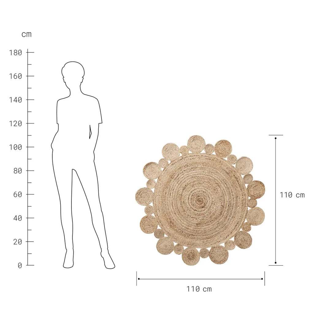  BUTLERS ALL NATURE Hanf-Teppich Ø110cm