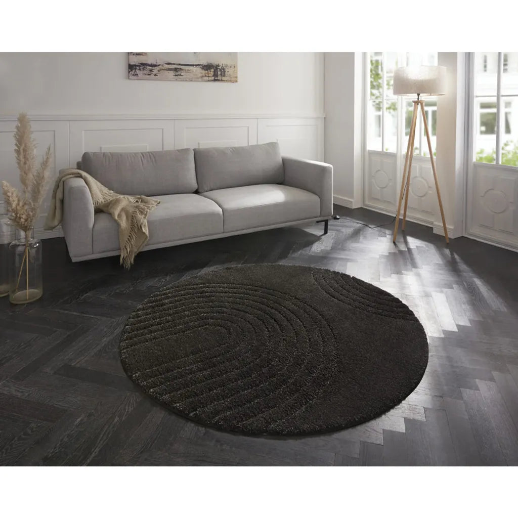  Mint Rugs Teppich Ø 160 Cm Norwalk Fergus Dunkelgrau