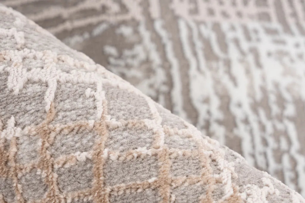  Kayoom - Hochflor Teppich Akropolis 425 Grau / Silber Grösse: 80cm X 150cm