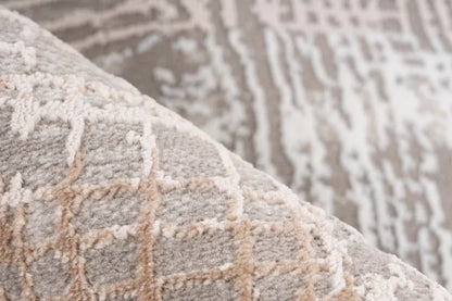  Kayoom - Hochflor Teppich Akropolis 425 Grau / Silber Grösse: 80cm X 150cm
