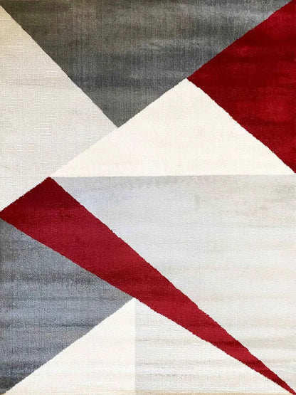  Teppich Wohnzimmer Schlafzimmer Flur Teppich Geometrisches Muster Rot, Maße:200x280 Cm