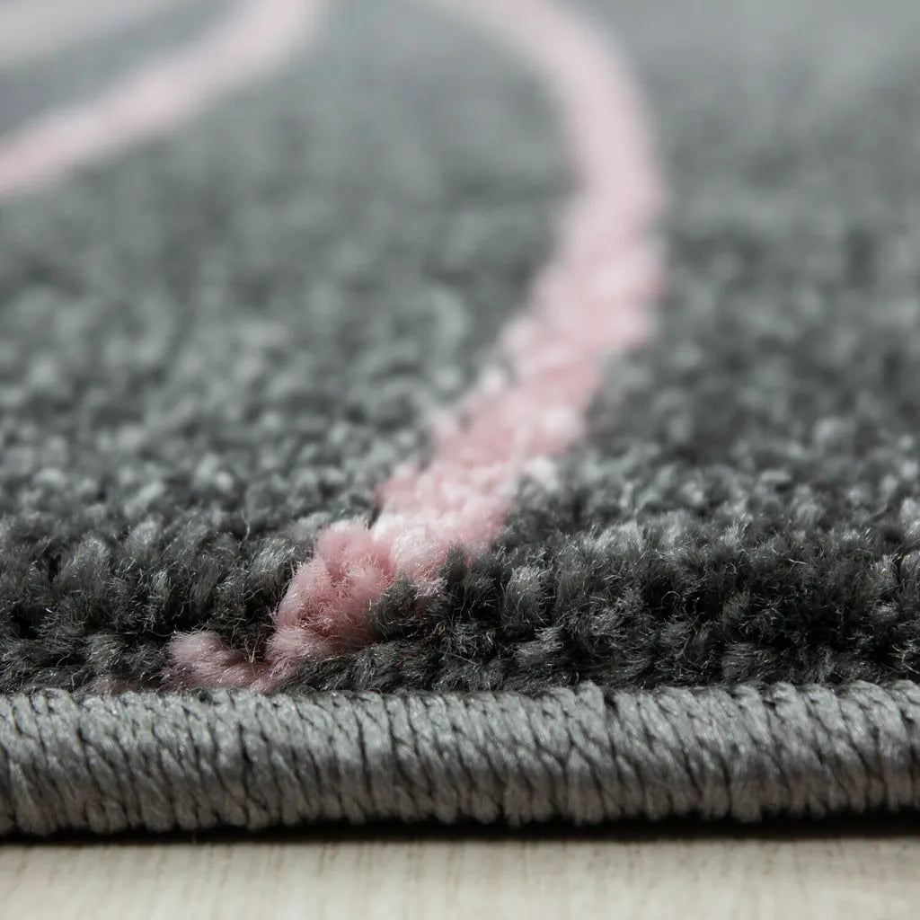  Wunderschöne Kinderteppiche, Teppich Mit Stern Motiv Rund /Quadratstich, Größe:Ø 120 Cm Rund, Farbe:Pink
