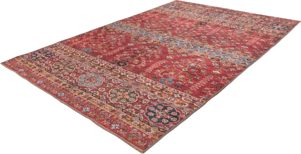  Kayoom - Kurzflor Teppich Faye 325 Multi / Rot Grösse: 190cm X 290cm