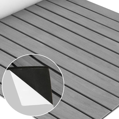  EINFEBEN Bodenbelag Matte Deck Teppich EVA Schaum Teak Yacht Selbstklebend Fußboden Deck Matte Grau 240x90cm