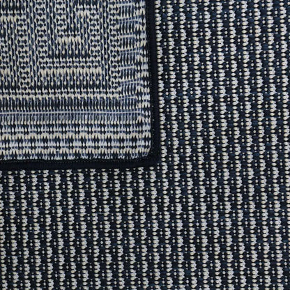  In- Und Outdoor Teppiche Flachgewebe Balkon Küche Bordüre Look In Blau & Turkis, Farbe:Blau, Maße:160x220 Cm