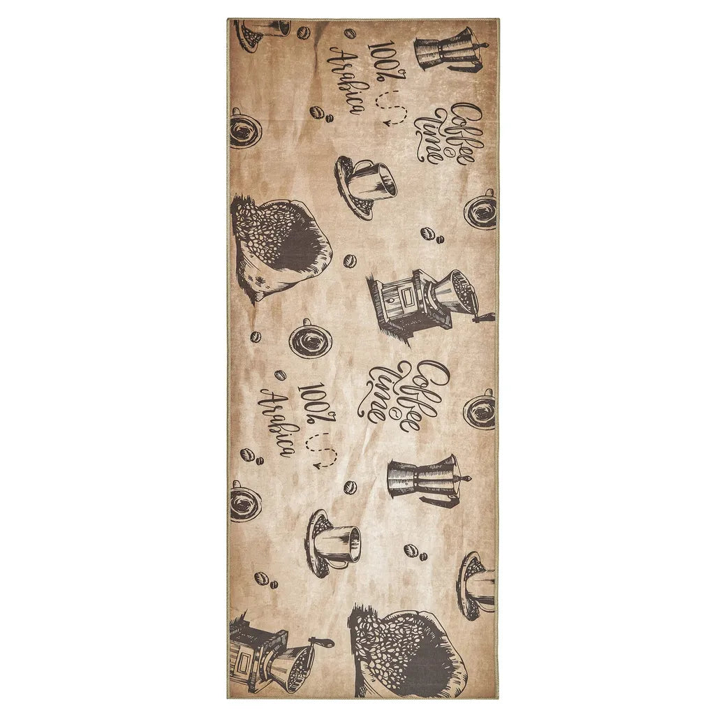  Wunderlin Läufer Flur Teppich Küche Collection Waschbarer Modernes Design, Wertvoll Verwenden Für Teppichlaeufer, Rutschfest Und Küchenläufer | Nützlich Küchenteppich Waschbar Size: 60 X 200 Cm Color: Coffee_Time