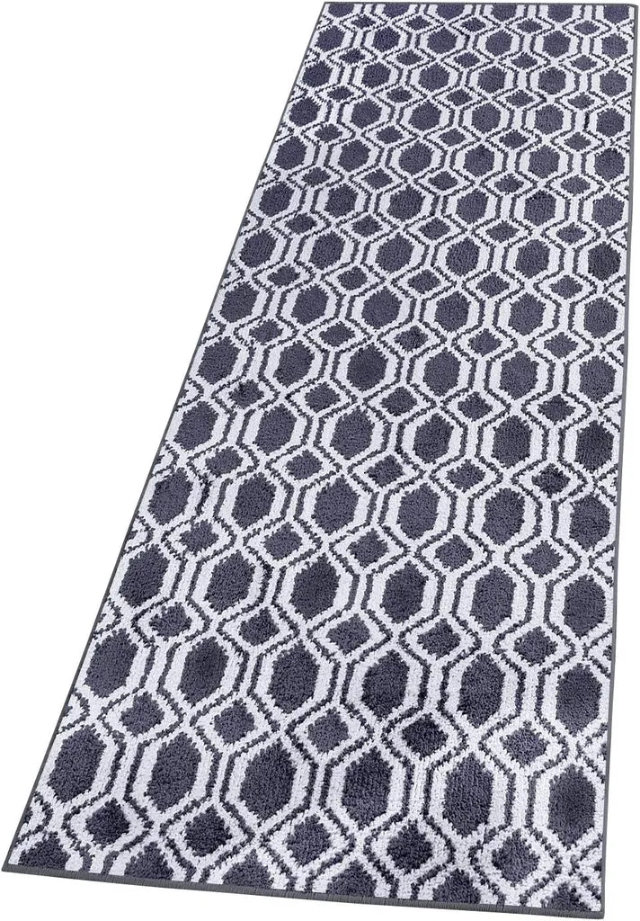  Teppich Auf Maß Casablanca Anthrazit / Schwarz 100x200 Cm