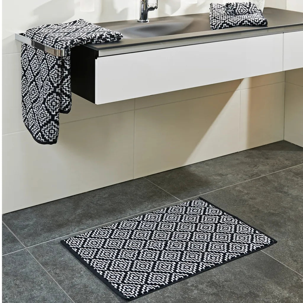  Done Badvorleger Boho 50 X 70 Cm , Farben:Black