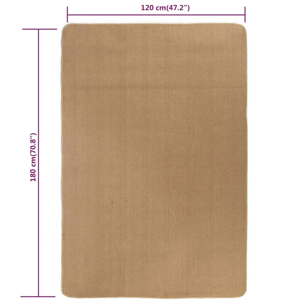  VidaXL Teppich Jute Mit Latexrücken 120 X 180 Cm Naturfarben