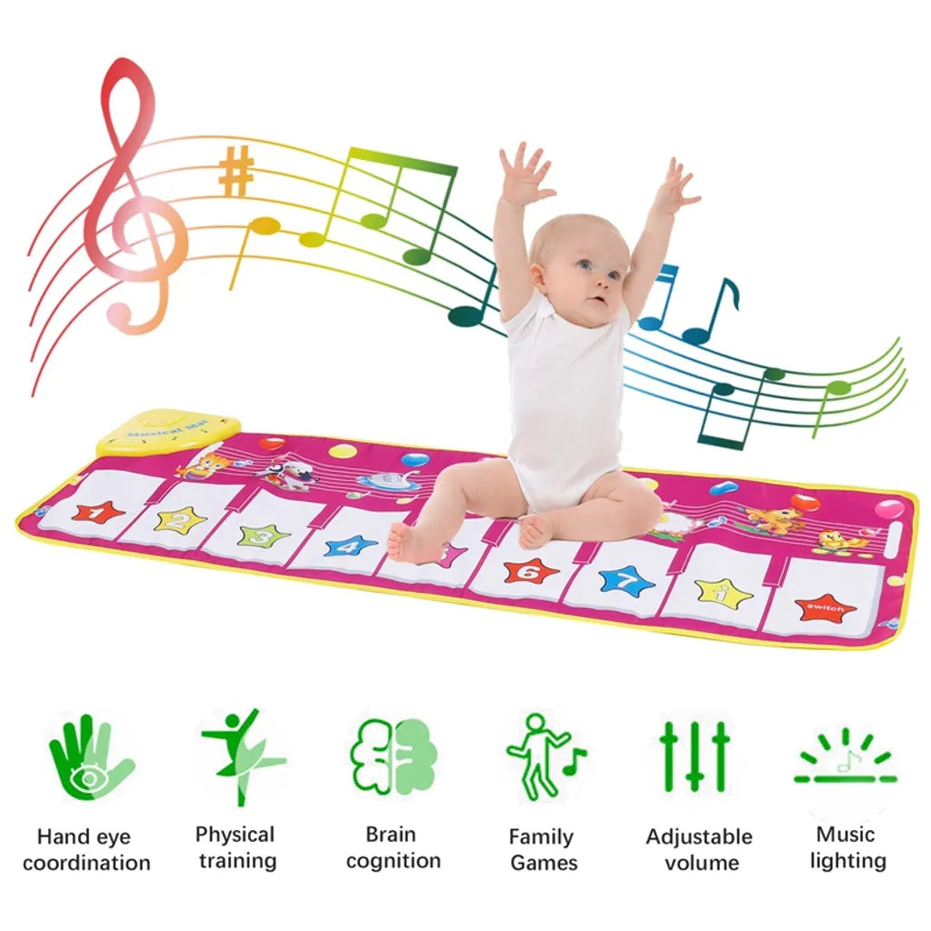  Kinder Baby Klavierteppich Klaviermatte Musikmatte Musik Klavier Matte Spielzeug 100*36cm