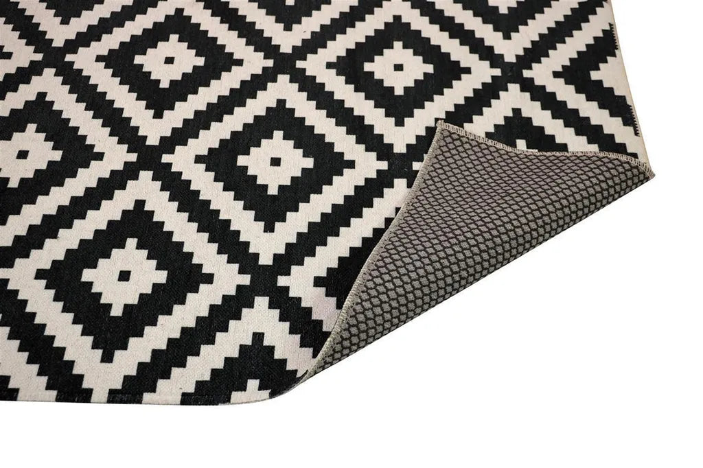  Teppich (160x230 Cm, Weiß-schwarz)