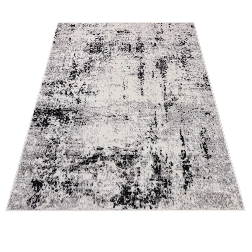  Mazovia Modern Teppich - Kurzflor Designerteppich Abstrakt - Weich Teppich Für Wohnzimmer, Schlafzimmer, Esszimmer - Wohnzimmerteppich – Teppiche Creme Grau 140 X 200 Cm