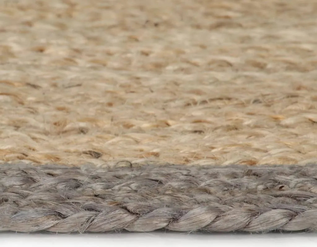  VidaXL Teppich Handgefertigt Jute Mit Grauem Rand 120 Cm