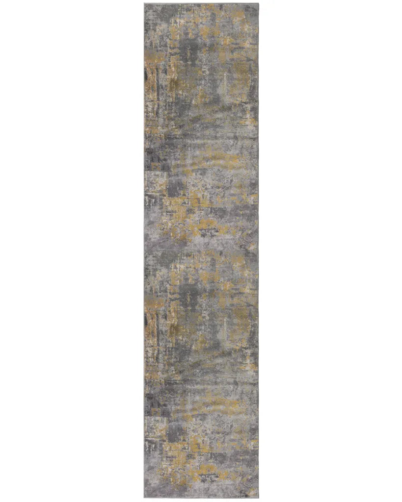  KADIMA DESIGN SENA WONDERLUST 80 X 300 Grau/Gelb Farbe Läufer Indoor Teppich