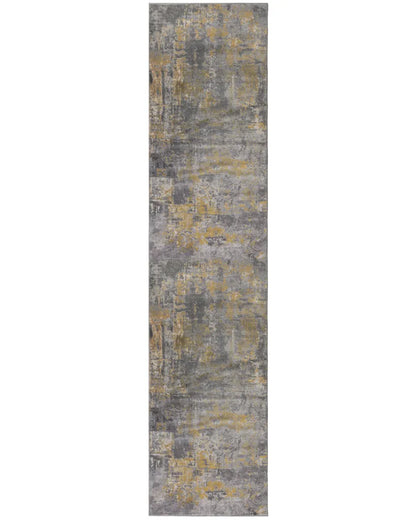  KADIMA DESIGN SENA WONDERLUST 80 X 300 Grau/Gelb Farbe Läufer Indoor Teppich