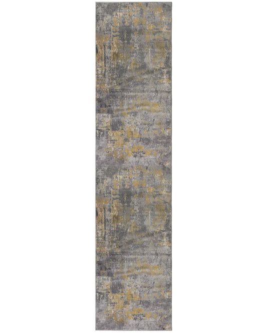  KADIMA DESIGN SENA WONDERLUST 80 X 300 Grau/Gelb Farbe Läufer Indoor Teppich