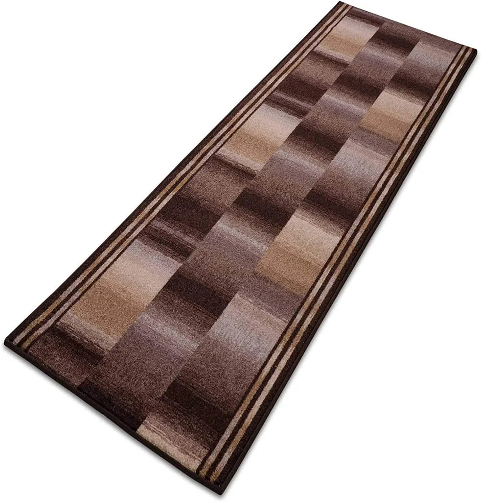  Teppich-Läufer Auf Maß Gekettelt Ikaria Braun 100x400 Cm