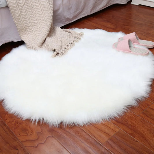  Hochflor Shaggy Teppich Schlafzimmer Ø30cm Pflegeleichte Weiß Rund Teppich Hochflorteppiche