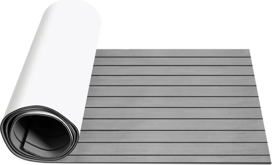  Lospitch Bodenbelag Matte Deck Teppich EVA Schaum Teak Yacht Selbstklebend Fußboden Deck Matte Grau 240x90cm