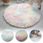  80cm Regenbogen Runden Flauschige Teppiche Bettvorleger Soft Shaggy Hochflor