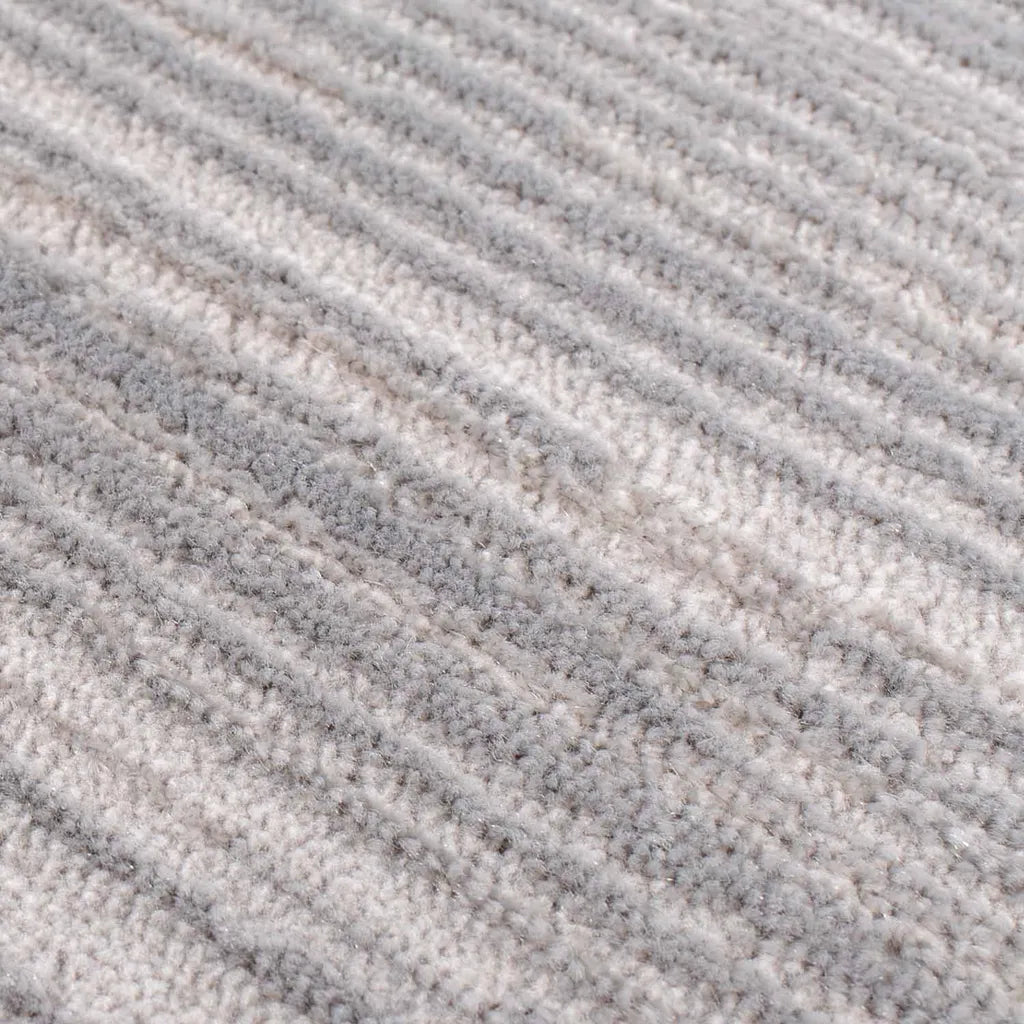  Teppich Modern Designer Flachflor Mit Streifen, Meliert, Hoch-Tief-Effekt In Grau Für Wohnzimmer Und Schlafzimmer, Größe In Cm:200 X 290 Cm