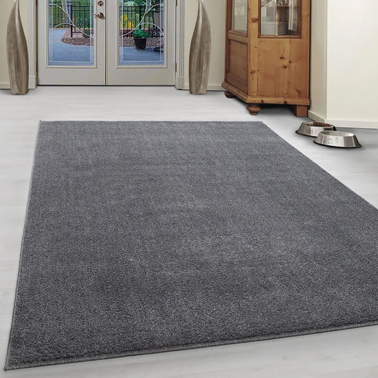  Wunderschöne ATA Teppich, Moderner Einfarbig Teppich, Rechteckig, Höhe 12 Mm, Größe:280 X 370 Cm, Farbe:Hellgrau