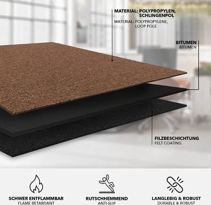  Teppichfliesen Moscow Selbstliegend Bodenbelag Büro Hotel & Wohnraum Pflegeleicht 50x50 Cm Hellbraun