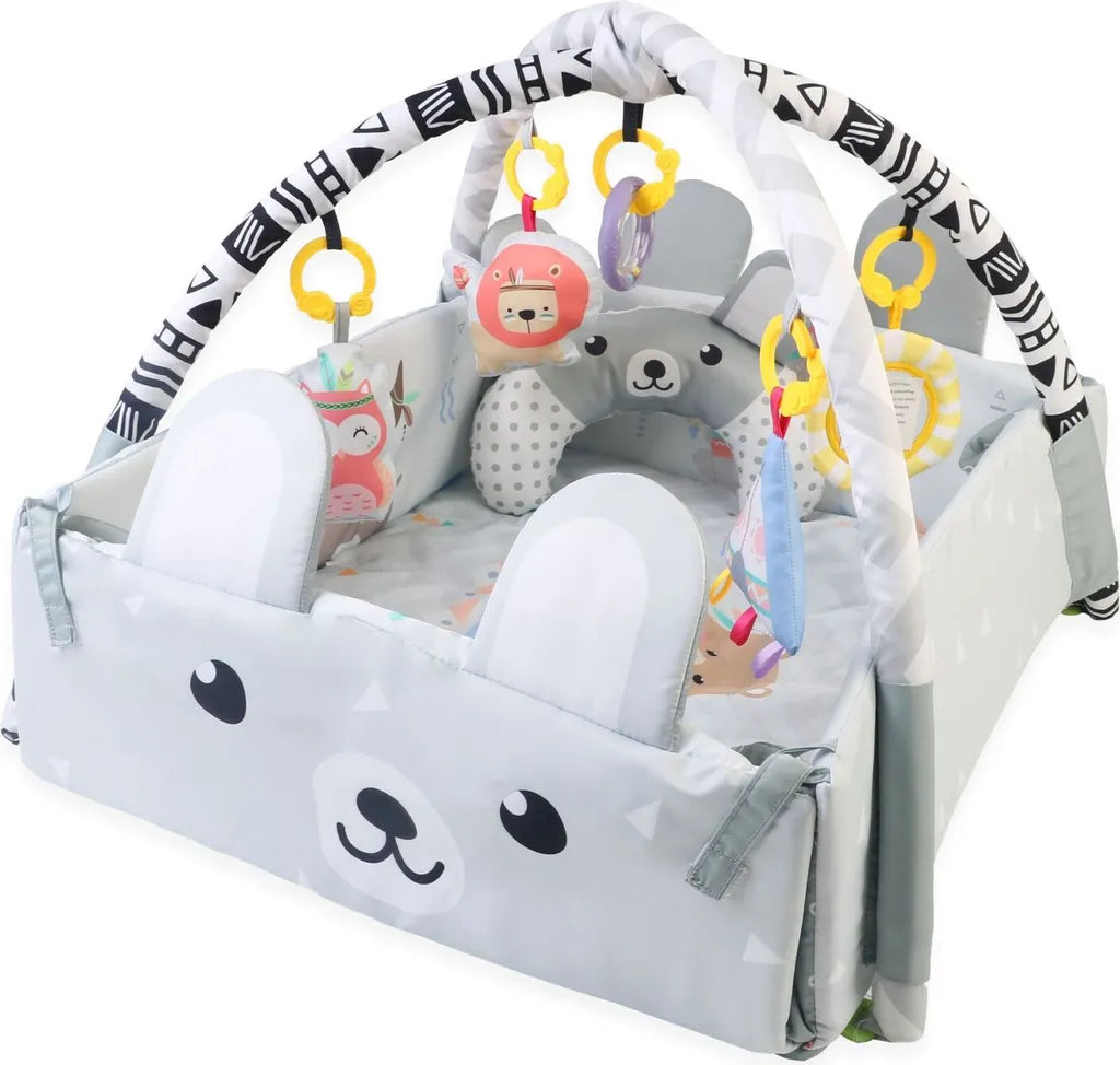 Krabbelmatte Spielmatte Krabbeldecke Kindermatte Interaktive Matte 110x100cm +30 Bälle