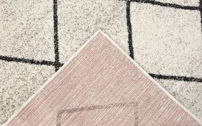  Teppich Raute Grau Creme Muster Kurzflor Geometrisch Wohnzimmer Modern Flachflor 160 X 235 Cm