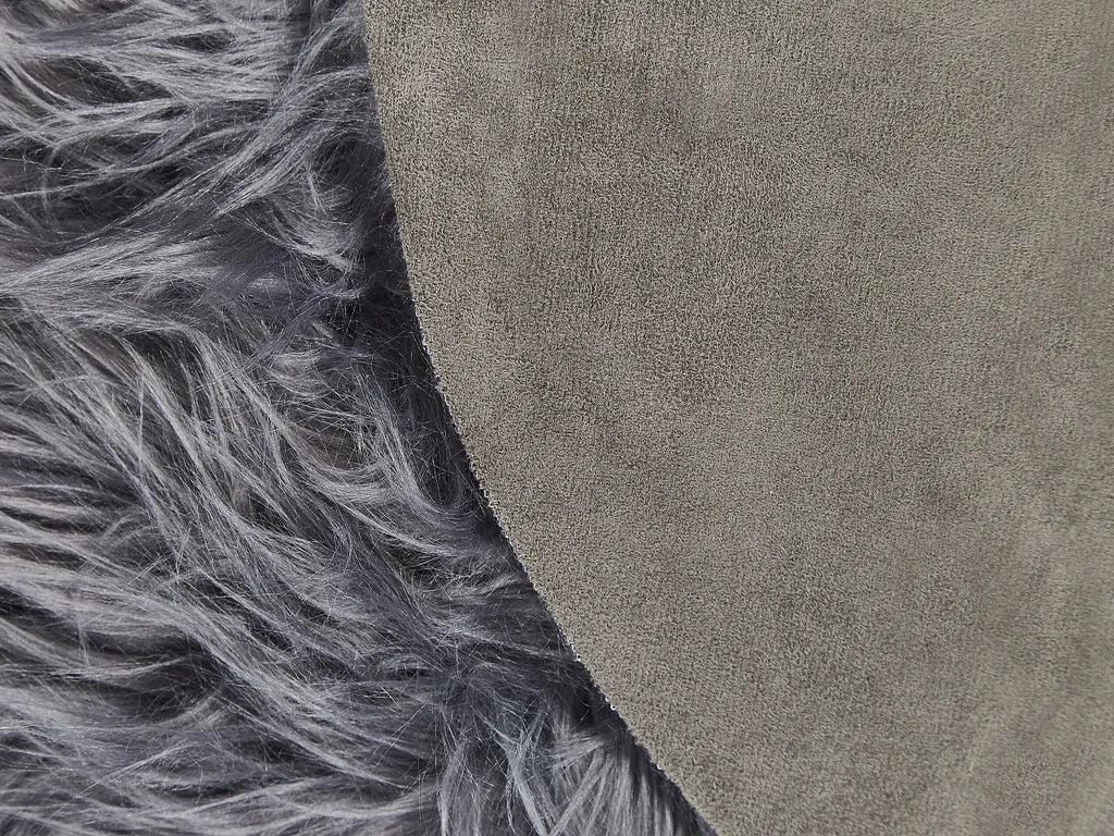  Kunstschaffell Teppich Grau 60 X 180 Cm Hochflor Fellform Pelzimitat Bettvorleger Überwurf Für Sofa Sessel Stühle Modern