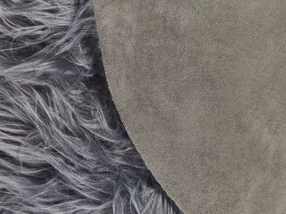  Kunstschaffell Teppich Grau 60 X 180 Cm Hochflor Fellform Pelzimitat Bettvorleger Überwurf Für Sofa Sessel Stühle Modern
