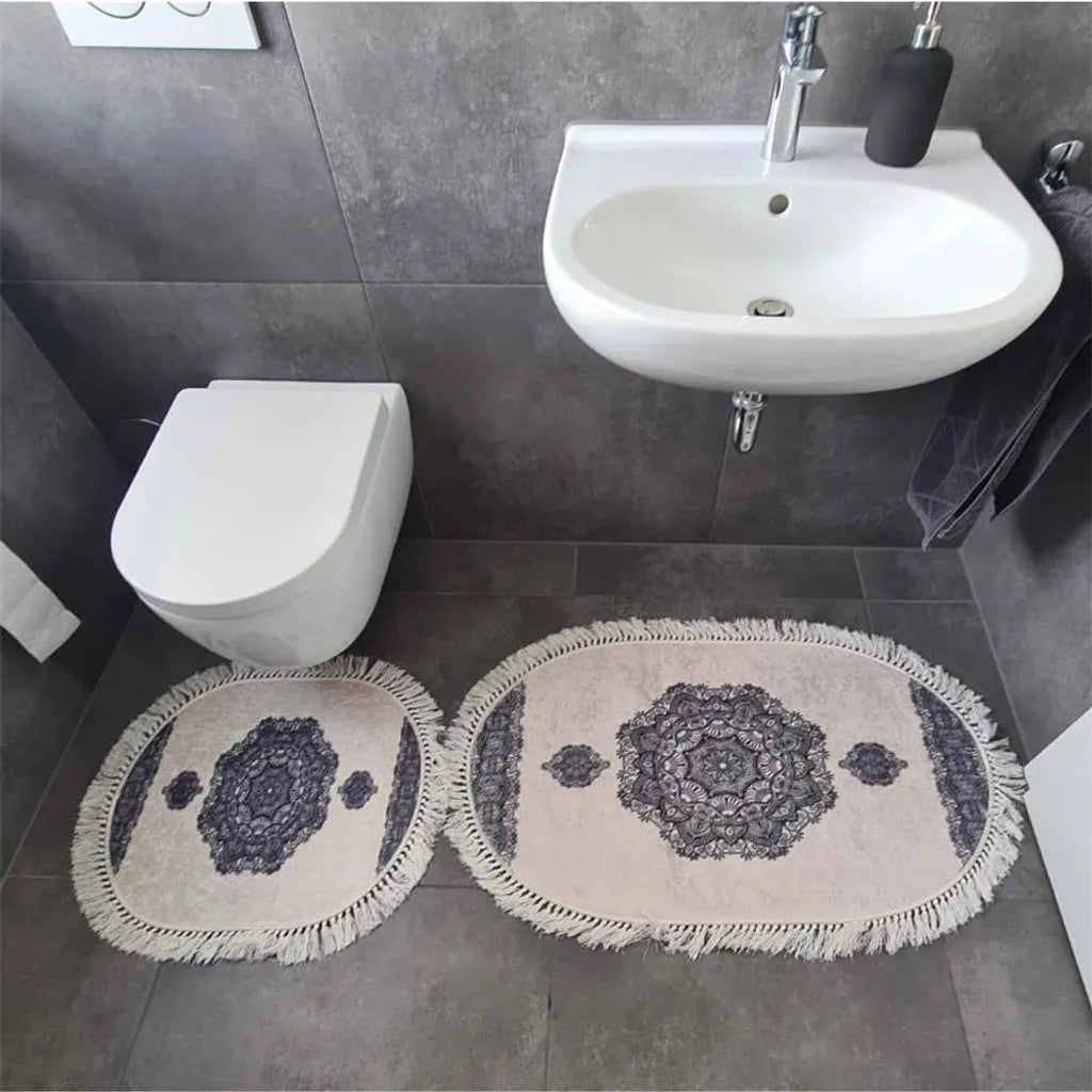  Roland Badematten WC Teppich Set Oval In Verschiedenen Farben Rosé