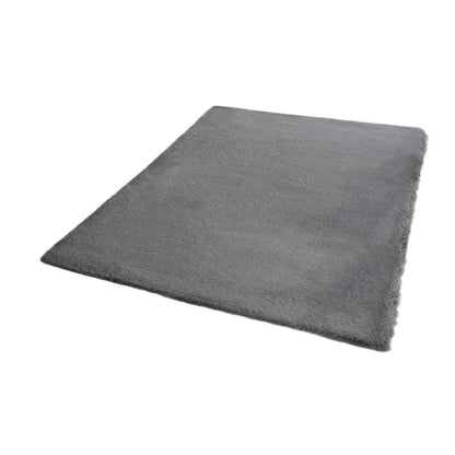  Fellteppich Kunstfell Teppich Imitat In Grau Dicht Flauschig Seidiger Glanz Hochflor, Maße:200x290 Cm