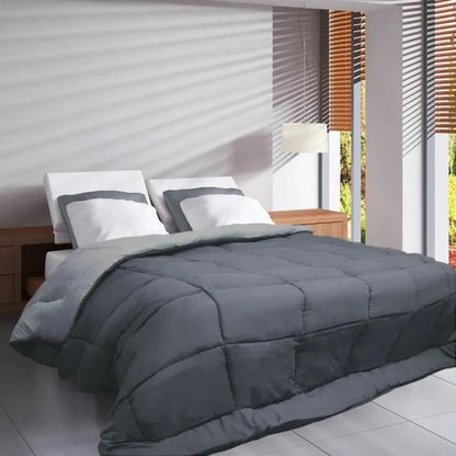  HUDSON Leichte Mikrofaser Bettdecke 200g / M² 140x200cm Stahl & Silber
