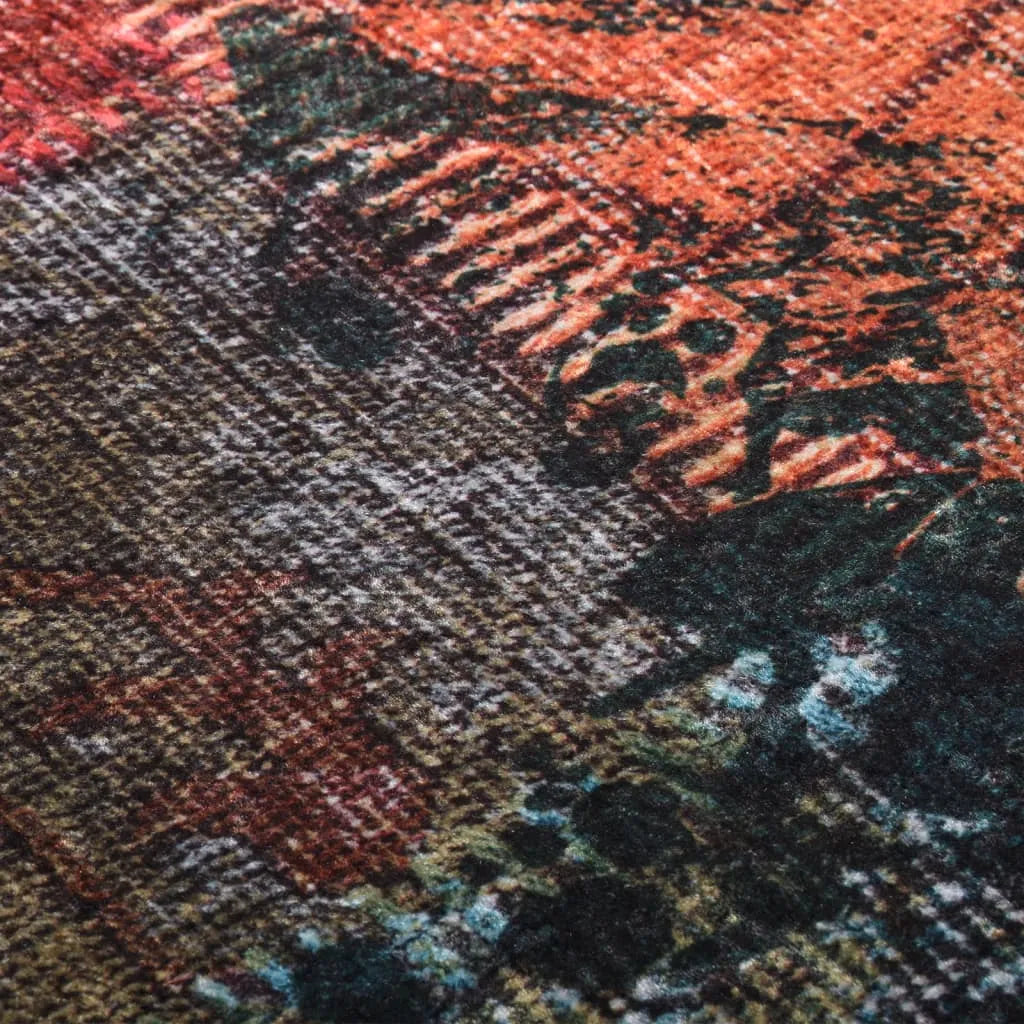  VidaXL Teppich Waschbar Patchwork 80x300 Cm Mehrfarbig Rutschfest