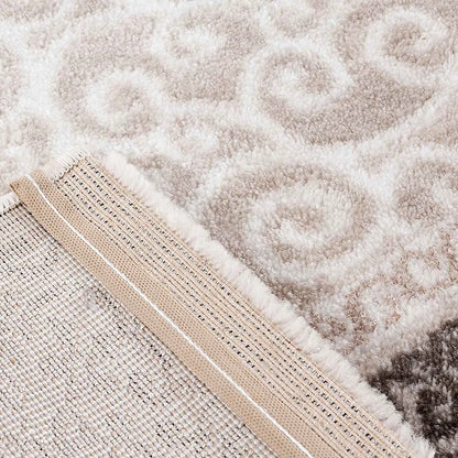  Teppich Designer Kurzflor Wohnzimmer Teppich Mit Glitzer Abstrakt USED Optik In Braun, Maße:160x230 Cm