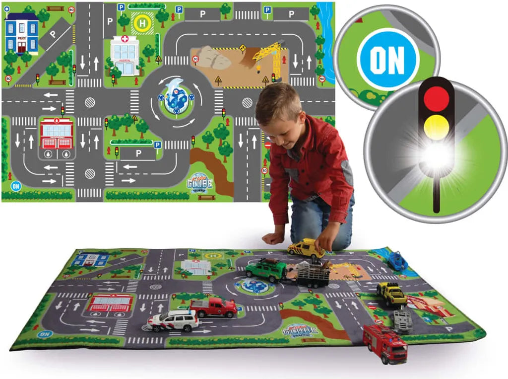  Kids Globe Spielteppich Mit LED-Ampeln 72x120 Cm