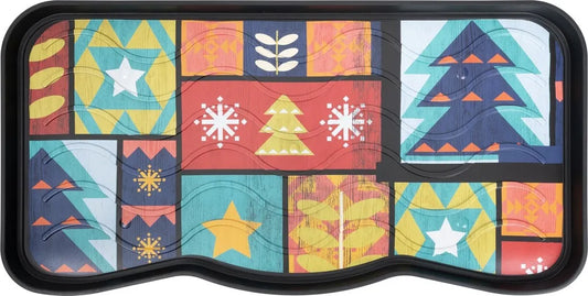  Schuhablage Weihnachten Winter Schuhabtropfschale Weihnachtsdekoration Schuhwanne COLORFUL XMAS Weihachtsmotiv 38 X 75cm