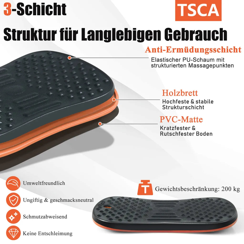  COSTWAY Anti-Ermüdungsmatte, Stehmatte Mit Massagepunkten, Rutschfeste Stehpultmatte, Komfort-Fußmatte Für Küche, Familie, Arbeit, Schwarz