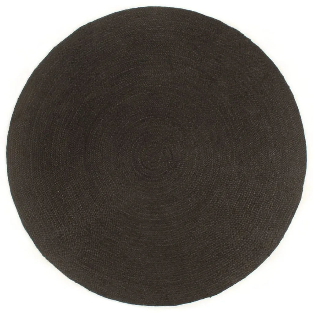  VidaXL Wendeteppich Geflochten Anthrazit Und Natur 90 Cm Jute Rund