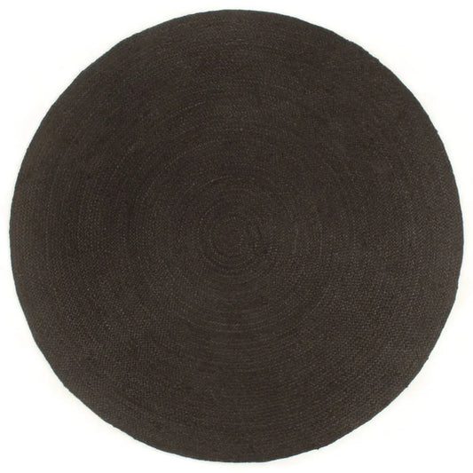  VidaXL Wendeteppich Geflochten Anthrazit Und Natur 90 Cm Jute Rund