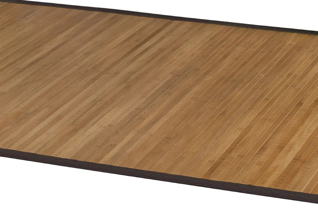  Bambusteppich NATURALIS 120x180cm, 17mm Stege Und Breite Braune Bordüre, Farbe: Caramel