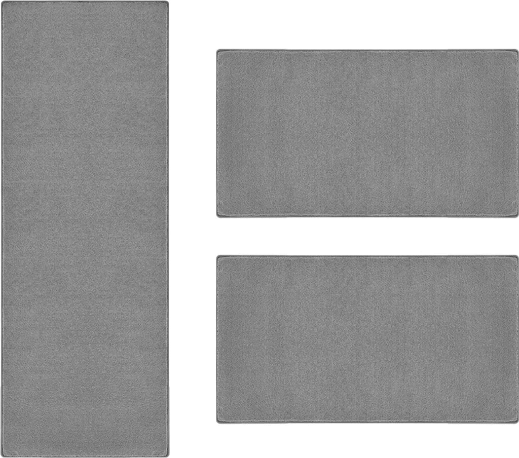  Bettumrandung Dynasty Silbergrau 1 Läufer 67x250 Cm + 2 Brücken 67x140 Cm