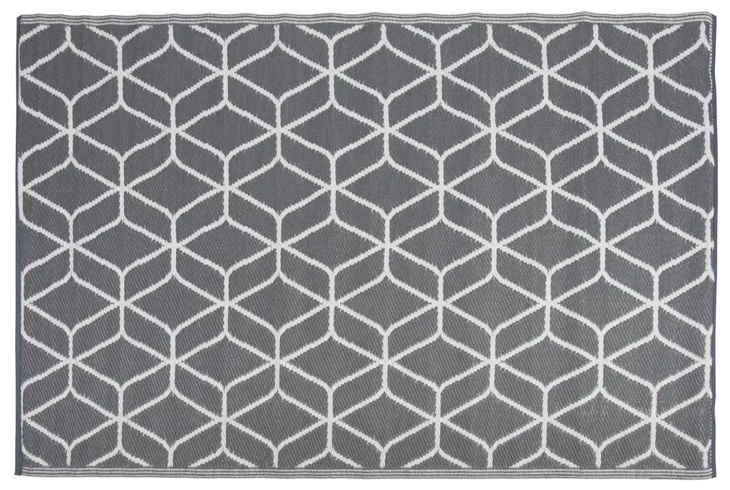  Esschert Design Outdoor-Teppich 180x121 Cm Grau Und Weiß OC25