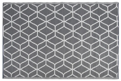  Esschert Design Outdoor-Teppich 180x121 Cm Grau Und Weiß OC25