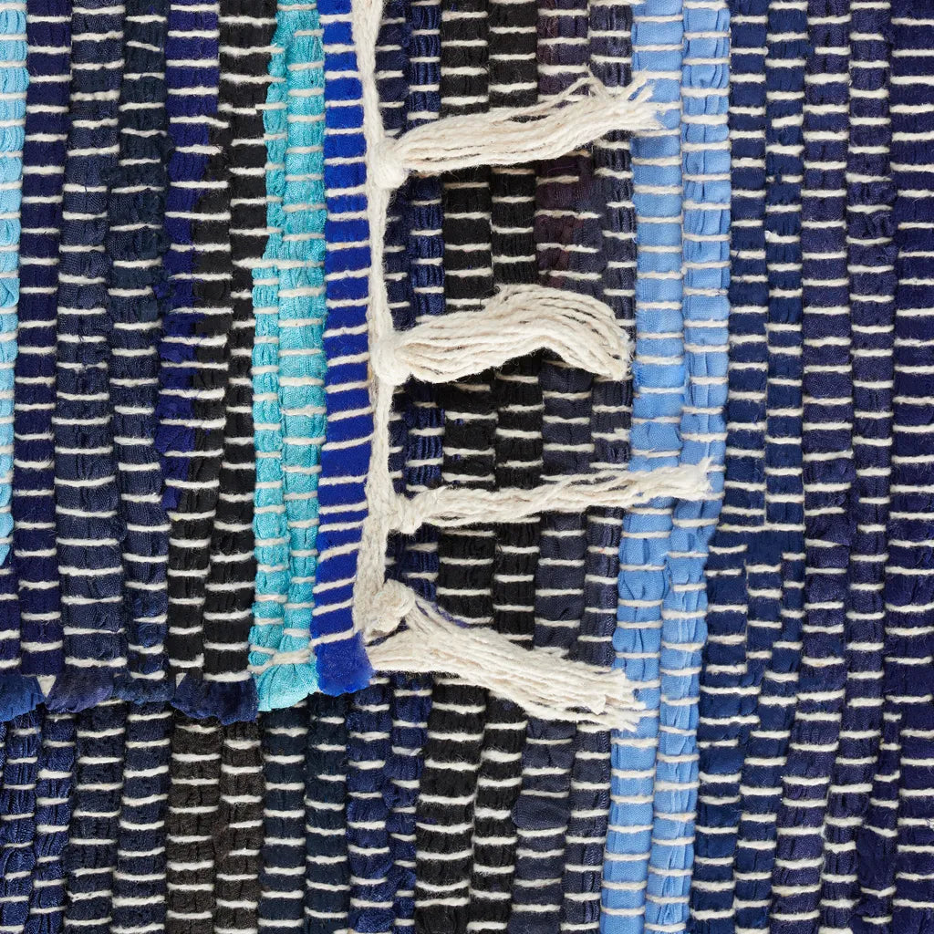  Relaxdays Blauer Flickenteppich 70 X 140 Cm